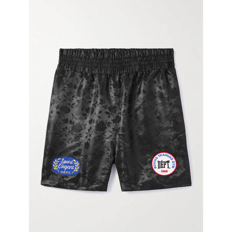 Gallery Dept. 男士 FW25 短裤 Boxing 直筒嵌花缎面提花短裤,男装,短裤,淘宝优惠券,粉丝福利购,淘宝优惠卷