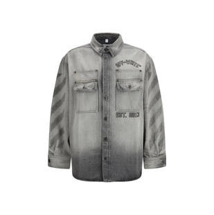 Off-White 男士 SS26 衬衫 DIAG 军装风式牛仔(牛仔色)