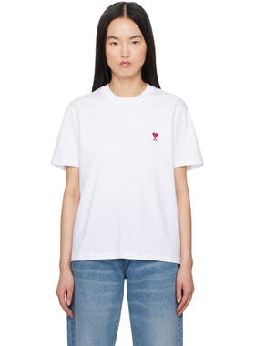Ami Paris 女士 T恤 白色 Cotton Ami de Coeur T 恤