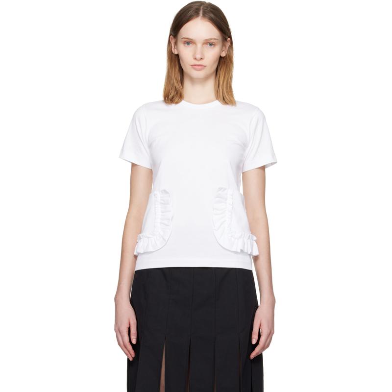 Comme des Garçons 女士 FW25 T恤 白色贴袋 T 恤