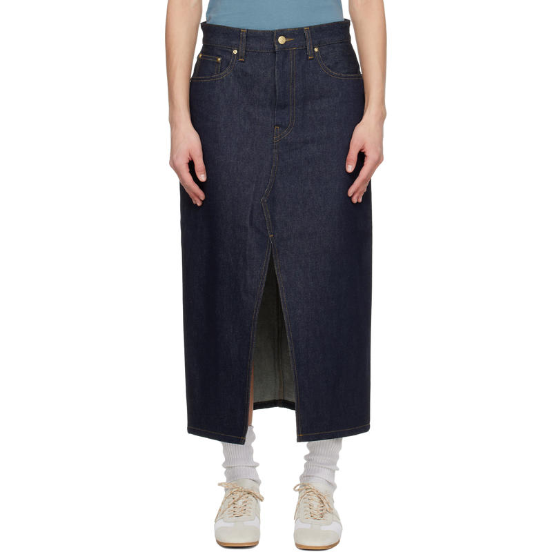 Carhartt WIP卡哈特 女士 中长裙 蓝色 Brandon 牛仔半身裙