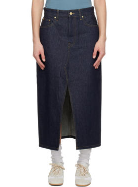 Carhartt WIP 卡哈特 女士 中长裙 蓝色 Brandon 牛仔半身裙