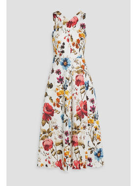 Mikael Aghal 女士 中长连衣裙 印花棉混纺绒毛中长连衣裙