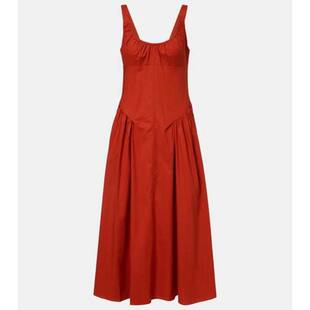 Faithfull the Brand 女士 中长连衣裙 Olas 棉质