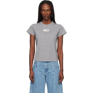 MM6 Maison Margiela马吉拉女士 T恤 灰色 Numeric Cotton T 恤