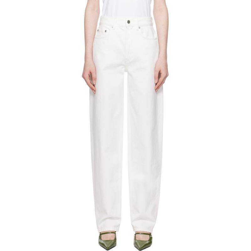 Loulou de Saison 女士 牛仔长裤 白色 Samur 牛仔裤