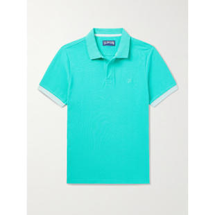 Vilebrequin 男士 衬衫 修身Logo刺绣有机棉质凸纹布Polo衫