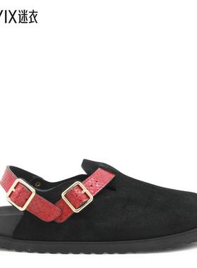 【秋冬新品】Birkenstock勃肯女款TOKIO CAZADOR 红黑色皮质平底