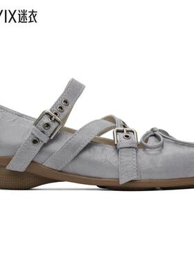 OPEN YY 女士蓝色 Cross Buckle 芭蕾鞋 迷衣时尚