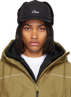 Dime MTL 男士 棒球帽 黑色 Cursive Earflap 棒球帽