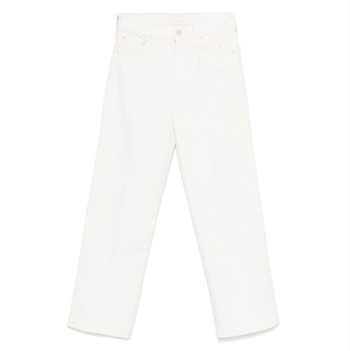 Mother Denim 女士 牛仔长裤 RAMBLER 奶油色拉链及踝宽松牛仔裤