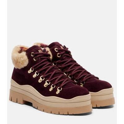 Bogner 女士 靴子 Arosa 皮毛内里绒面革绑带靴子