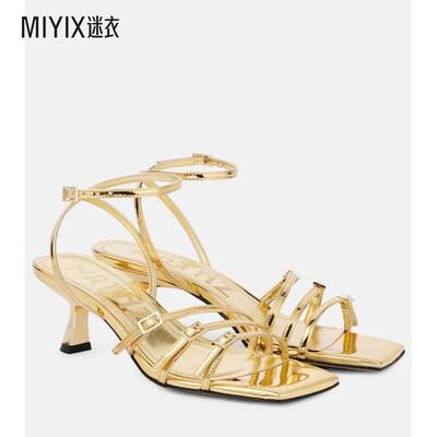 Souliers Martinez 女款Teresa 80 金属感皮质凉鞋 迷衣时尚