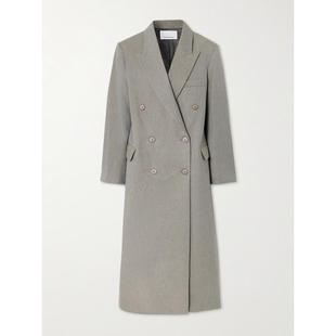 The Frankie Shop 女士秋冬新品 大衣 Jane 双排扣斜纹布大衣