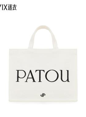 【秋季新品】Patou 女款白色帆布购物包 迷衣时尚