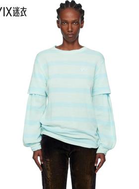 OPEN YY 女款蓝色 Layered Stripe T 恤 迷衣时尚