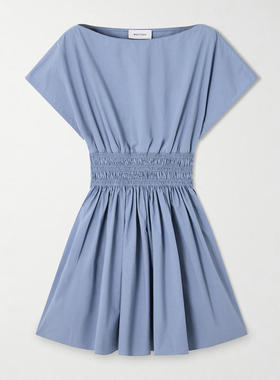 Matteau 女士 SS26 短款连衣裙 抽褶有机棉迷你连衣裙