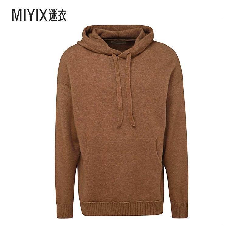 Laneus 男士 棕色羊绒真丝针织衫 迷衣时尚