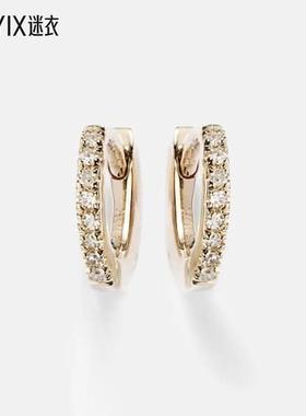 STONE AND STRAND 女款10kt 金色钻石耳环 迷衣时尚