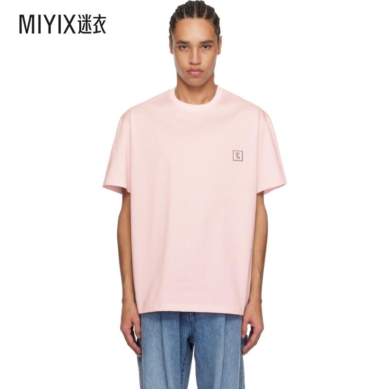 Wooyoungmi 男士粉色 Cotton Back Logo T 恤 迷衣时尚