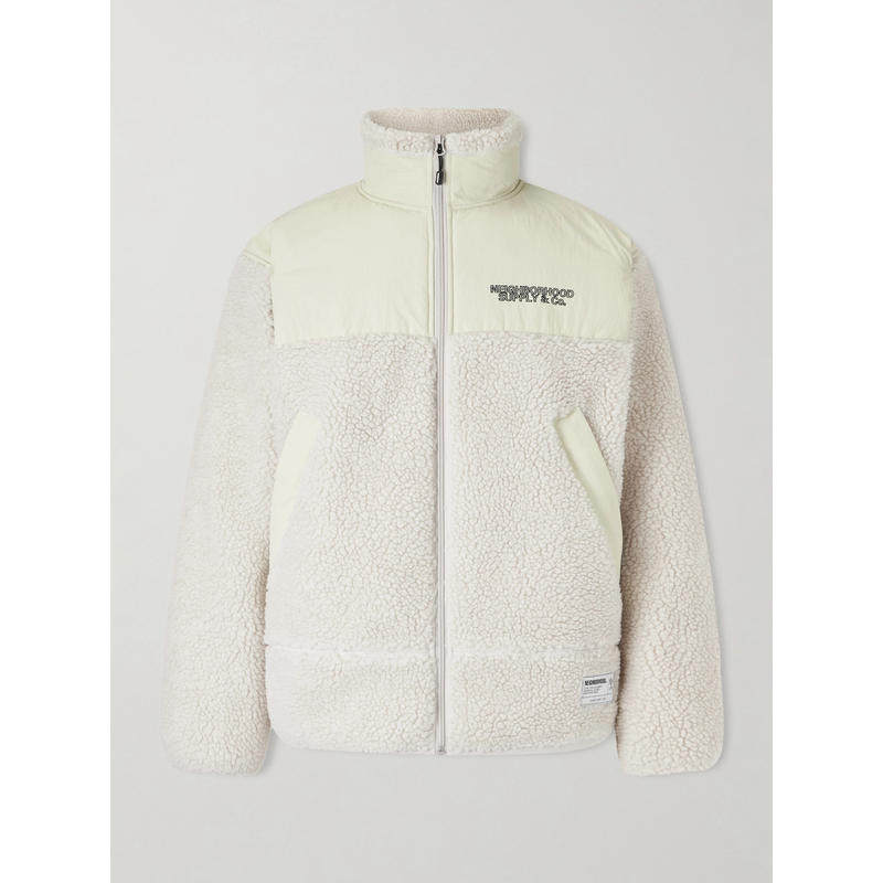 NEIGHBORHOOD 男士 SS26 外套 Shell-Trimmed Logo刺绣抓绒夹克