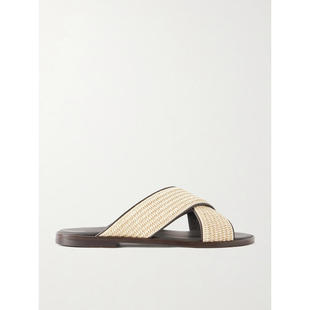 Blahnik Otawi 莫罗·伯拉尼克 凉鞋 拉菲草编织皮质 男士 Manolo