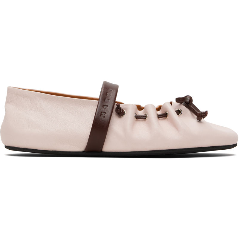 Marni 玛尼 女士 芭蕾鞋 粉色 Leather Soft 玛丽珍鞋图片