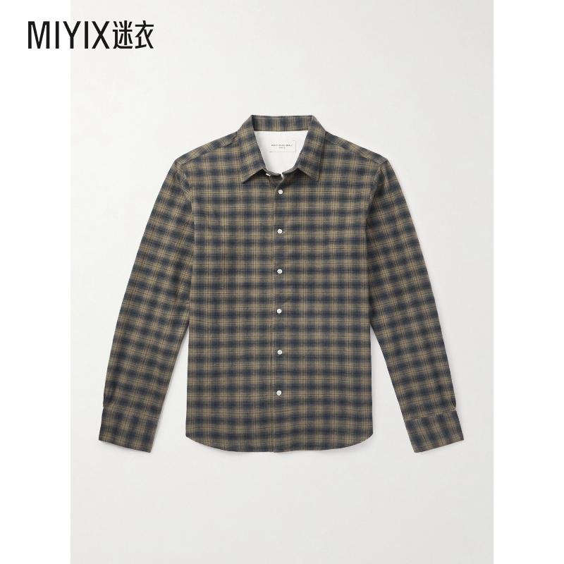 【秋冬新品】Officine Generale 男款Giacomo 格纹棉麻混纺法兰绒
