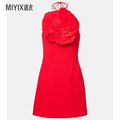 Rebecca Vallance 女款Cameron crêpe 花朵装饰迷你连衣裙 迷衣