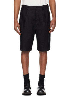 SUNFLOWER 男士 短裤 黑色 Pleated Linen