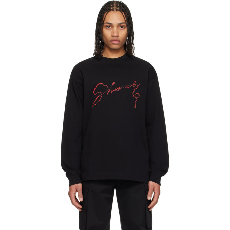 Givenchy 男士 SS25 T恤 黑色 Regular 长袖 T 恤