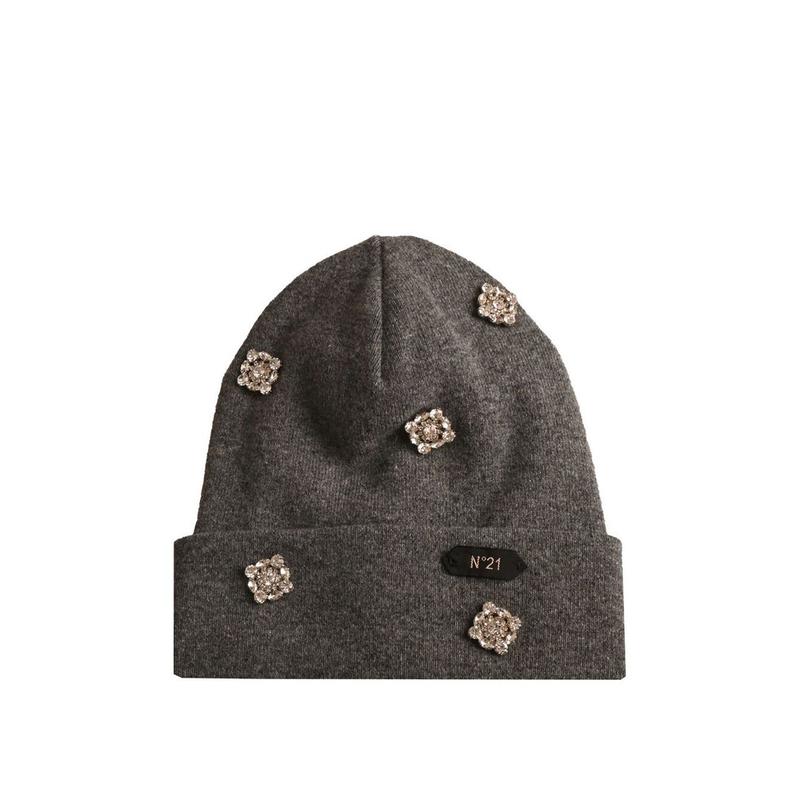 N°21 女士 FW25 帽子 21號裝飾針織帽