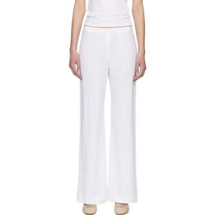 LESET 女士 运动长裤 白色 Pointelle Boxer 长裤