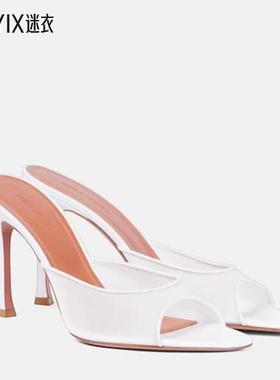 Amina Muaddi 女款Alexa 95 婚用网纱凉拖 迷衣时尚