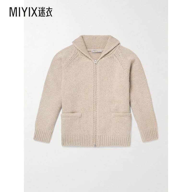 FrizmWORKS 男款青果领羊毛混纺拉链针织开衫 迷衣时尚