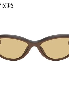 Jacquemus 男款棕色 The Curvo 太阳镜 迷衣时尚