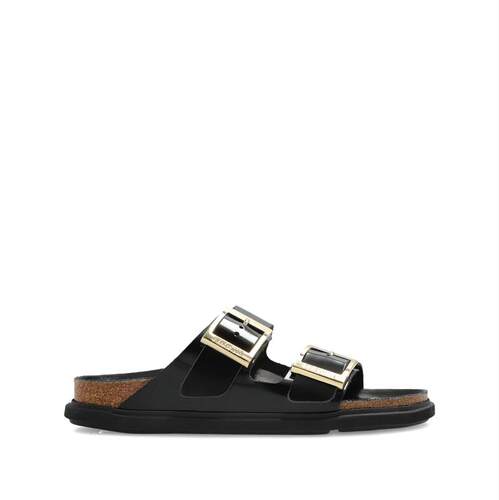 Birkenstock 勃肯 女士 凉鞋 Arizona DB HEX 光面黑色天然色皮质