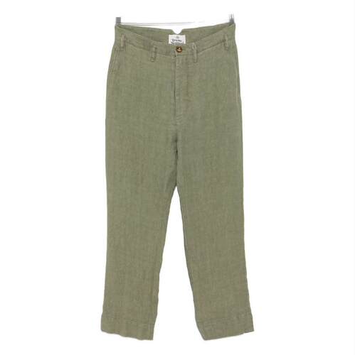 Vivienne Westwood 西太后 男士 SS25 长裤 Sage 绿色亚麻