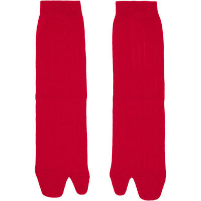 Maison Margiela 马丁·马吉拉 女士 SS26 内衣 红色 Tabi 中筒袜