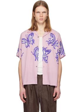 Needles 男士 衬衫 粉色 Kae Tanaka 联名 S/S One-Up 衬衫