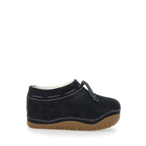 UGG Australia 女士 FW26 短靴 for 黑色侧边绑带撞色缝线绒面革