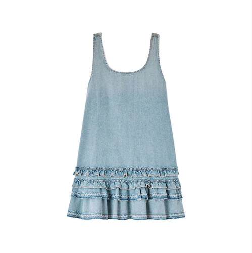 Ganni 甘尼 女士 FW26 短款连衣裙 有机棉牛仔迷你连衣裙