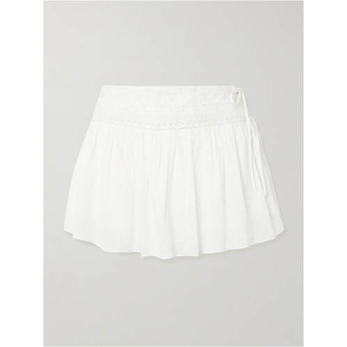 POSSE 女士 SS26 迷你裙 Danielle tie-detailed 蕾丝边棉质裤裙