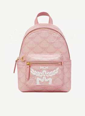MCM 女士 SS25 双肩包 Stark Lauretos Monogram 拉链小号背包