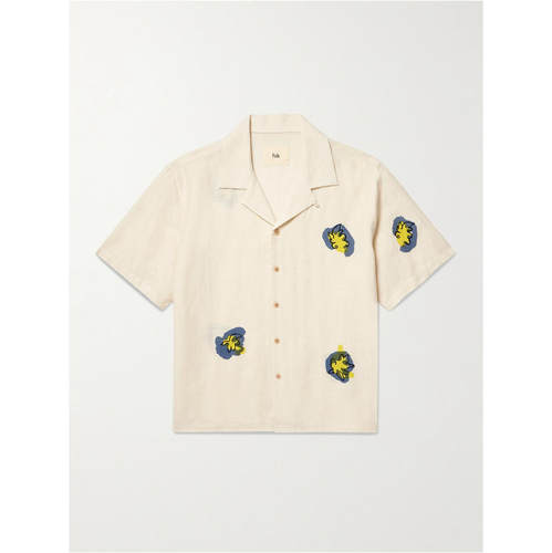 Folk 男士 FW26 衬衫 Camp-Collar 印花刺绣亚麻棉混纺