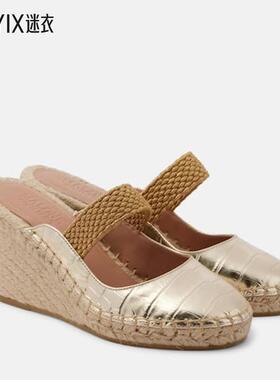 Malone Souliers 女款Siena 70 皮质麻底坡跟鞋 迷衣时尚