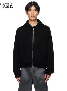 Heliot Emil 男款黑色 Lampi Knit 连帽衫 迷衣时尚