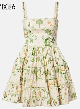 Agua By Agua Bendita 女款Lima 花朵棉混纺迷你连衣裙 迷衣时尚