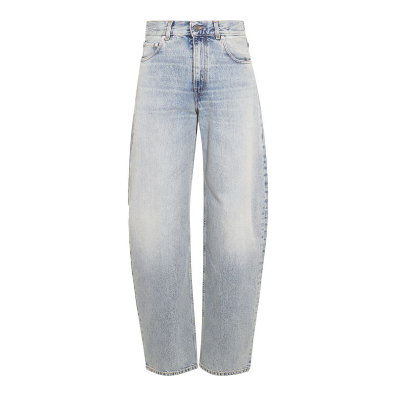 Haikure 女士 秋冬新品 牛仔长裤 标志貼片寬鬆牛仔裤