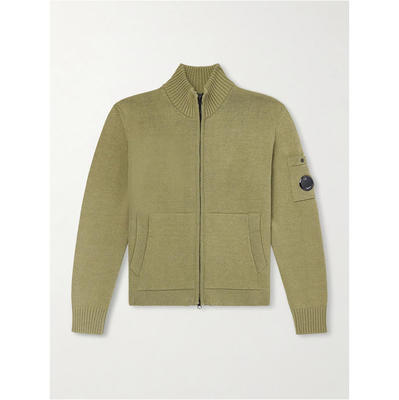C.P. Company 男士 SS26 开衫 Logo-Appliquéd 棉质拉链针织